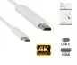 Preview: USB 3.1-kabel type C-plugg til HDMI-plugg, 4K2K@60Hz, HDCP, HDR, hvit, lengde 1,00 m